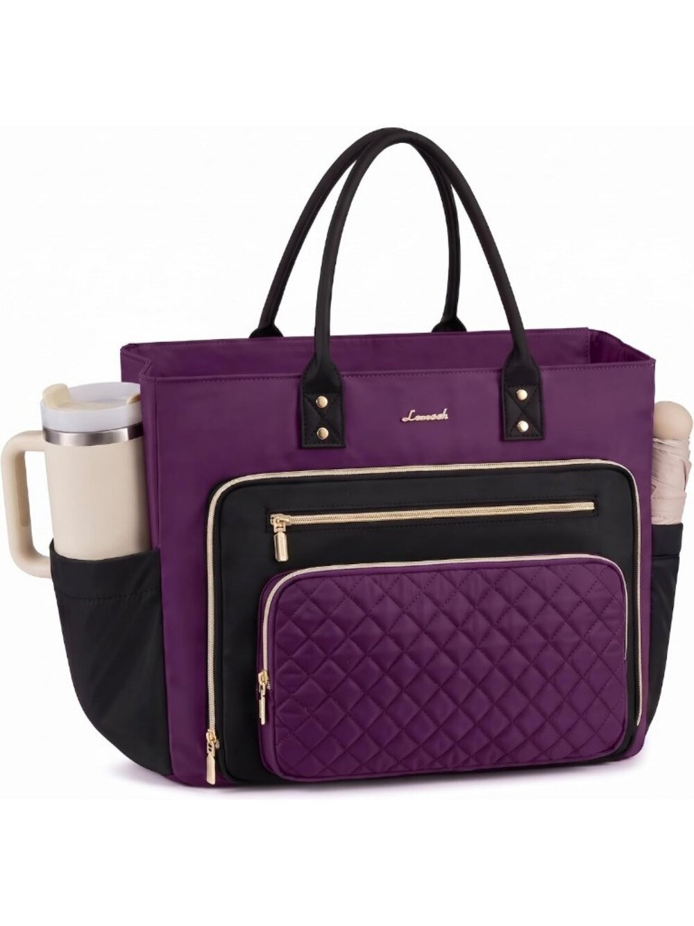 Stylish Teacher Tote Bag for Women | Large Laptop & Nurse Work Bag with Cup